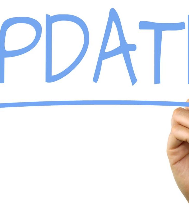 decorative image says: update