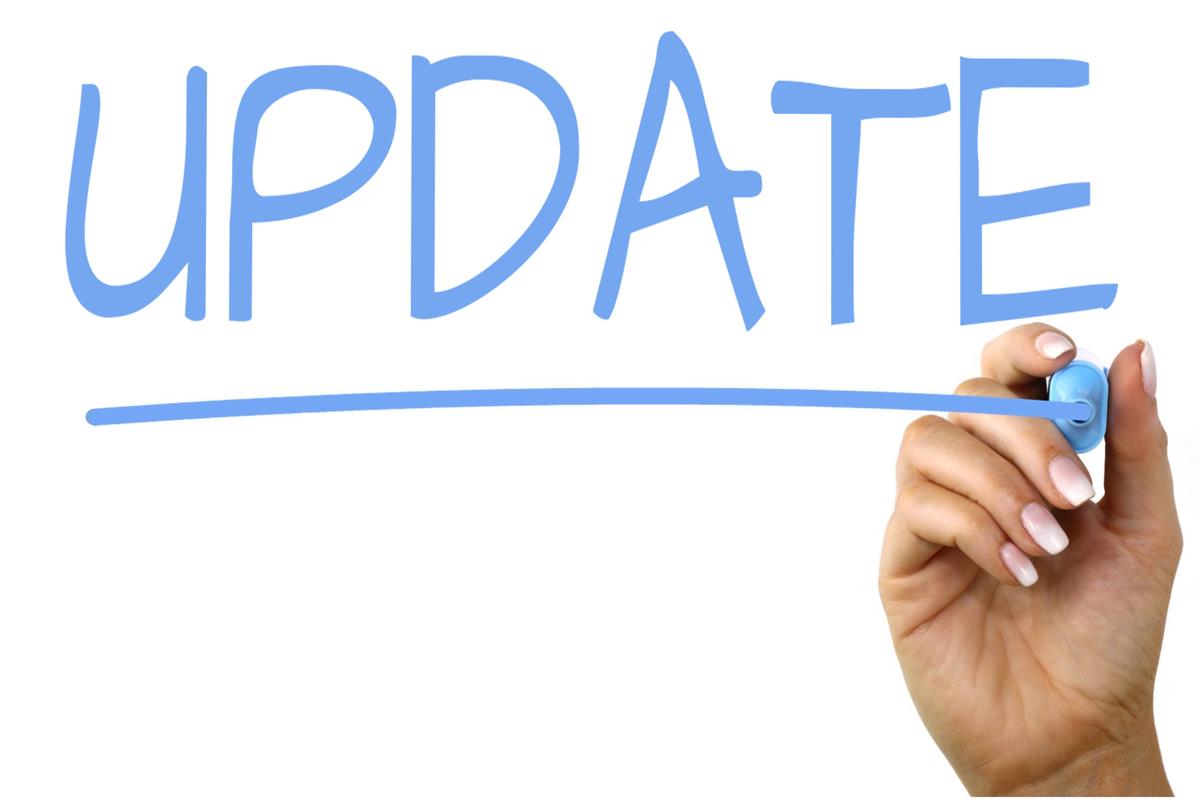 decorative image says: update